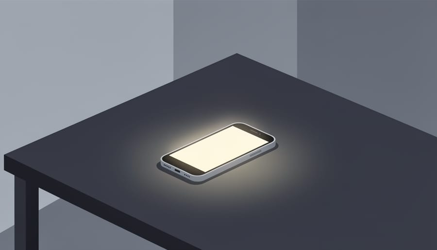 Close-up of a glowing smartphone on a desk representing early momentum for online visibility.